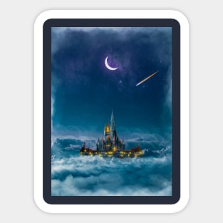 Magic castle above the clouds Sticker